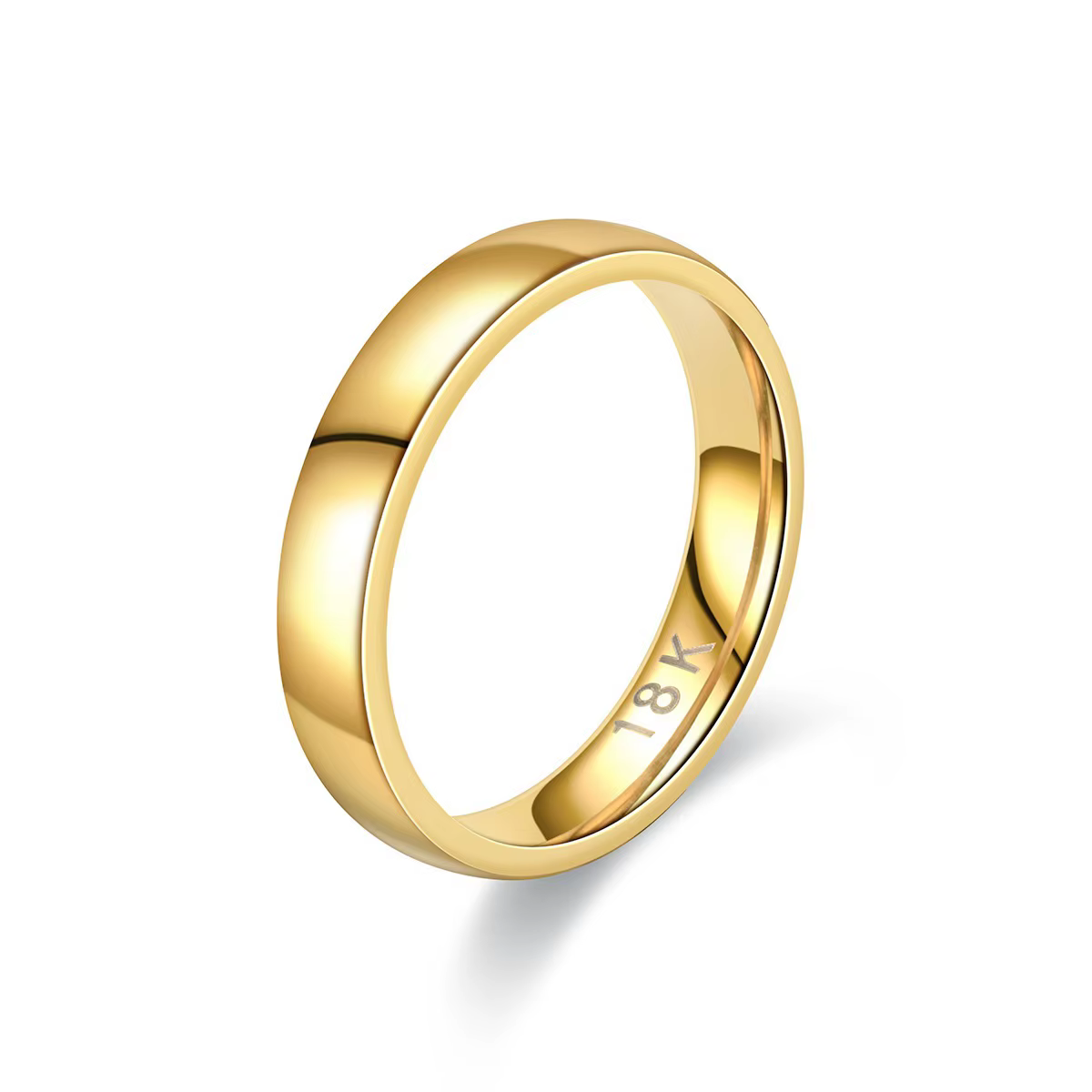 Bague plaquée or pour femme, bague de mariage simple pour couple, bijoux de fiançailles, couleur or,