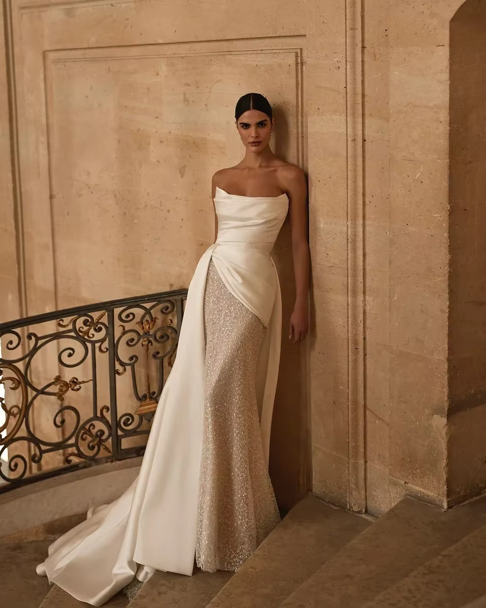 Robes de mariée sirène à paillettes pour la mariée 2026, sexy, sans manches, Vestidos De Novia, robe