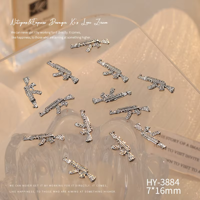 Pistolet monté en diamant, décoration d'ongles en alliage métallique, simulation de odorJedi, access