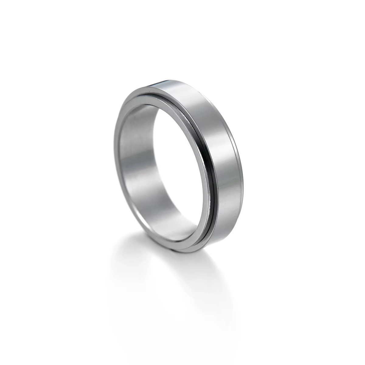 Bagues d'anlande en acier inoxydable pour hommes et femmes, Spinner Fidgets, Anti-souligné, Rotation