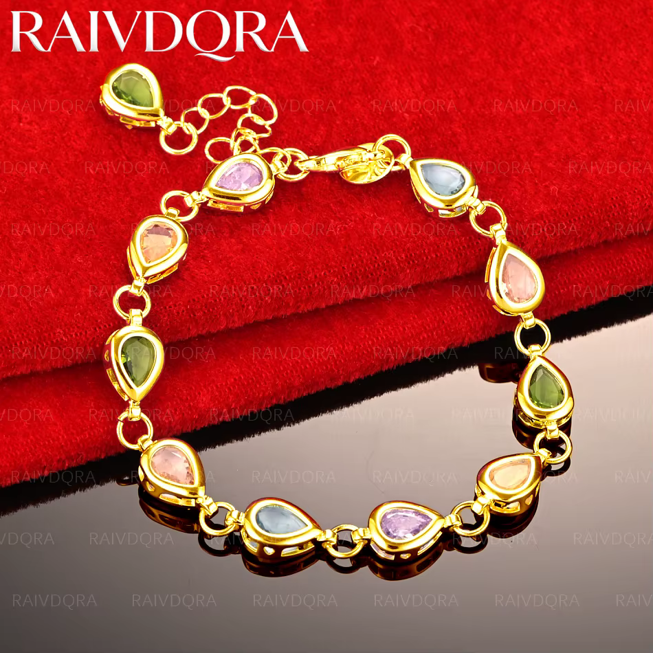 Bracelet en Zircons plaqué or 18 carats pour femmes et hommes, bijoux à la mode, breloque, accessoir