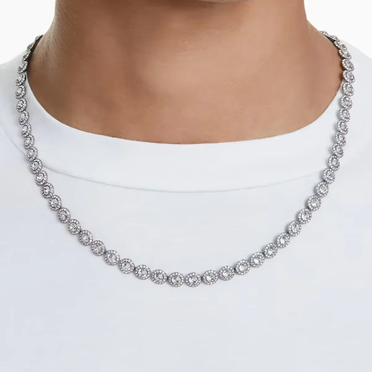 Ensemble de colliers ronds en cristal et diamant pour femmes, de haute qualité, classique, bonheur,
