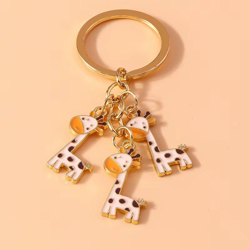 Porte-clés animaux girafe pour femmes et filles, joli porte-clés, sac à main, sac à main, porte-clés
