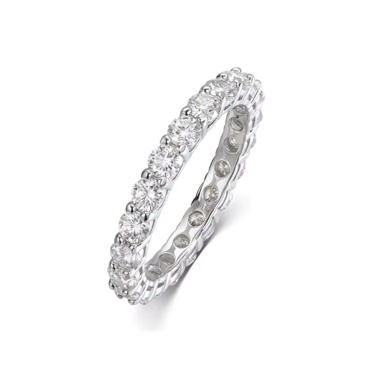 Smyoue 3/3.5/5mm couleur or Rose tous les bagues Moissanite pour les femmes bague de mariage étincel