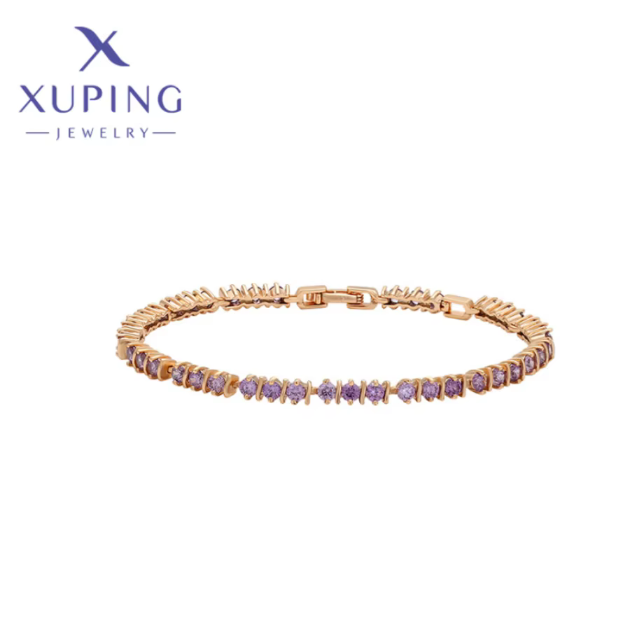 Xuping-Bracelet en or brillant de forme ronde pour femmes et filles, bijoux exquis, cadeaux de fête 