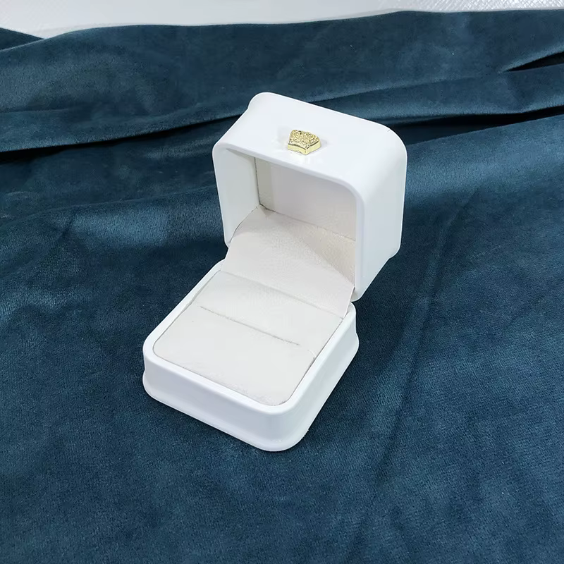 Boîte à bagues de fiançailles et de mariage carrée en velours, étui de présentation pour bijoux, boî