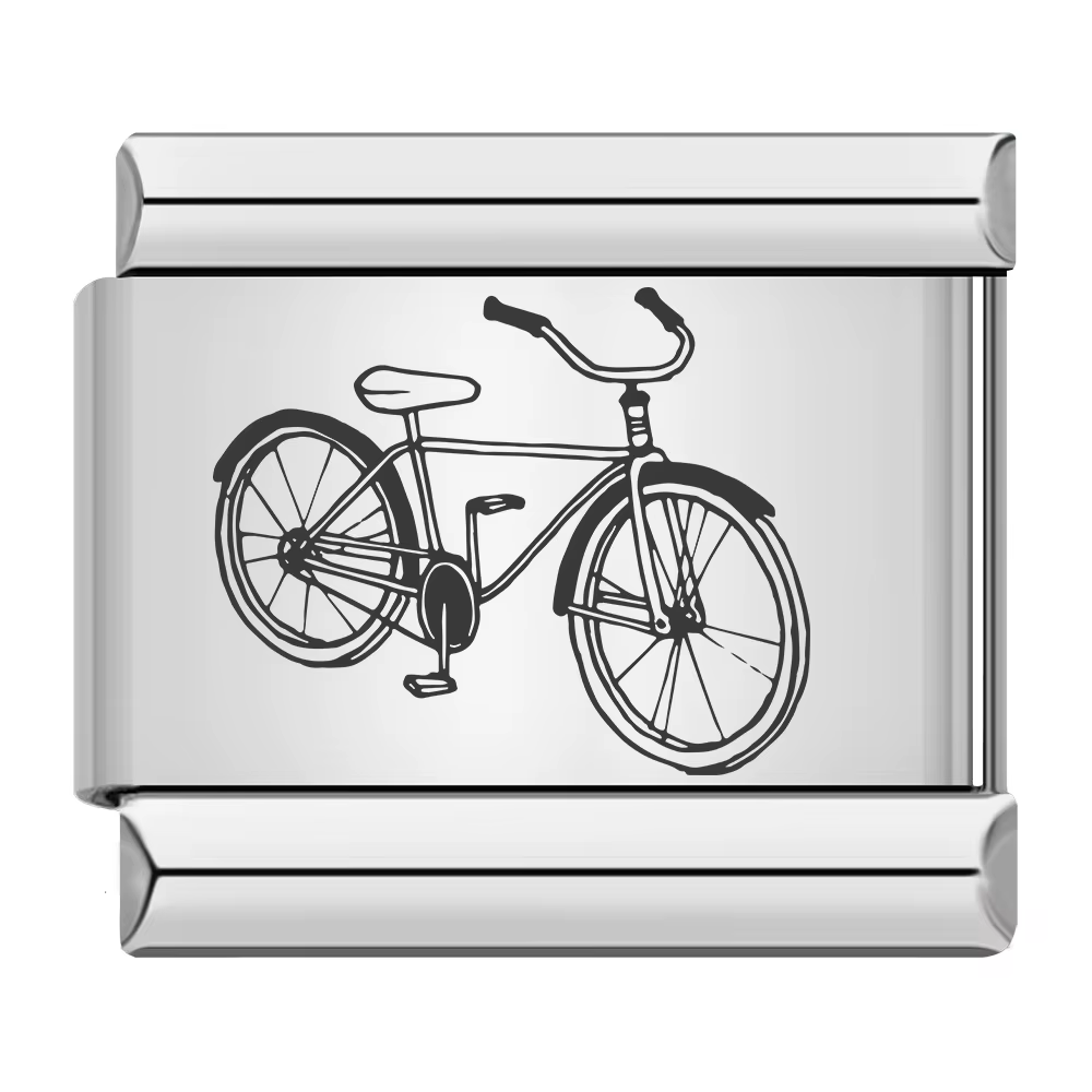 Gemosa-Charm Links Fit for 9mm, Stainless Steel Jewelry, DIY Executive Jewelry, Top Travel Bicycle, 