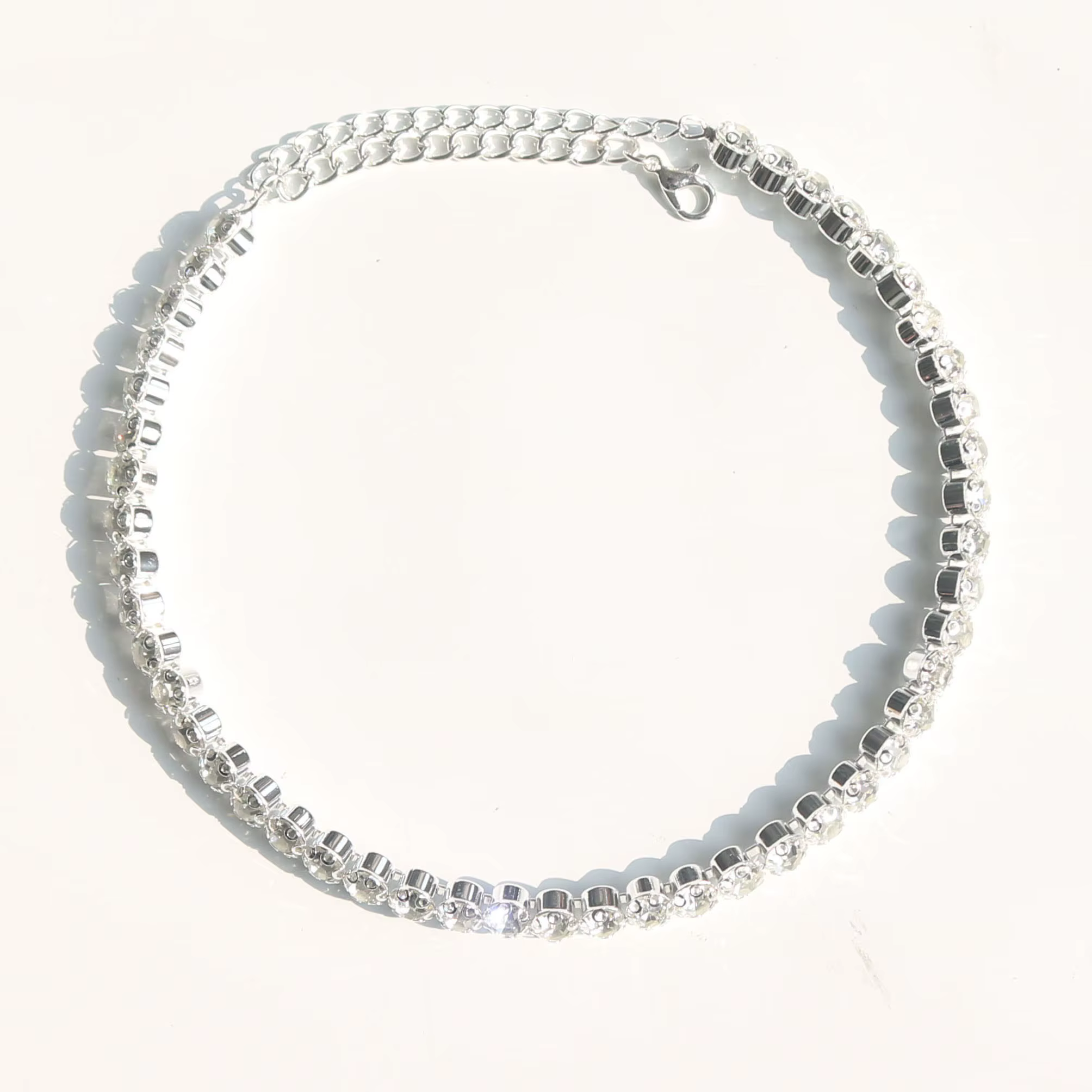 Collier élégant en strass pour femmes, bijoux scintillants à une rangée, accessoire de mariée parfai