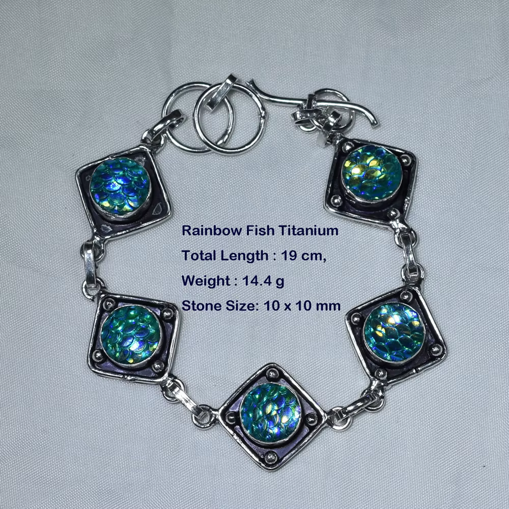 Bracelet en labradorite véritable, fuchsite, topaze bleue, sodalite, ambre, améthyste, dalmatien, bi