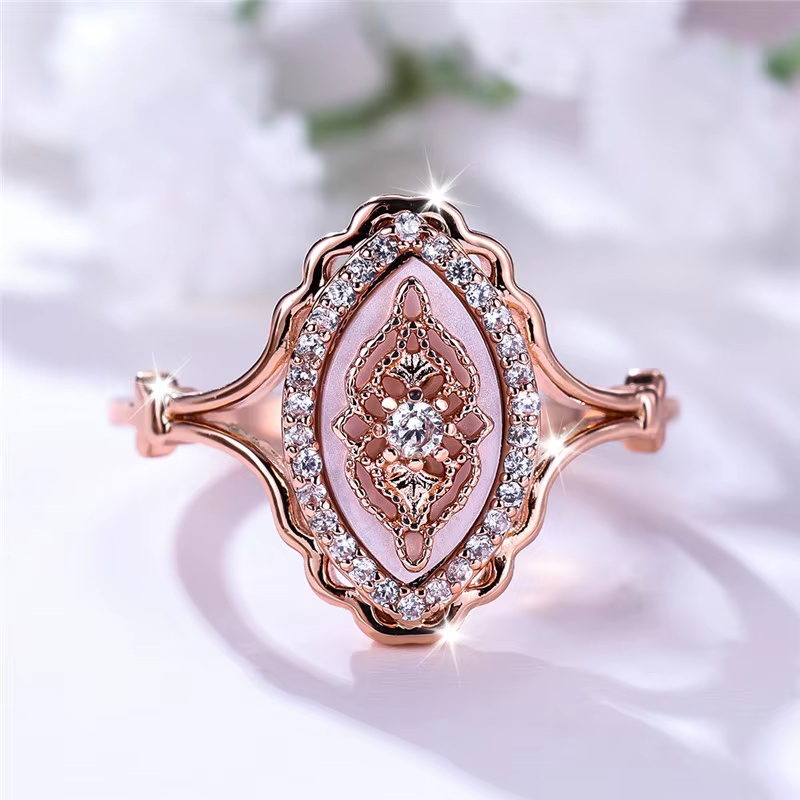 Bagues de style princesse, luxe léger, petites bagues brillantes en zircon blanc, bagues de fiançail