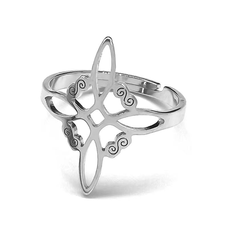 Heartagram symbole de HIM groupe de musique anneau pour femmes hommes en acier inoxydable creux méta