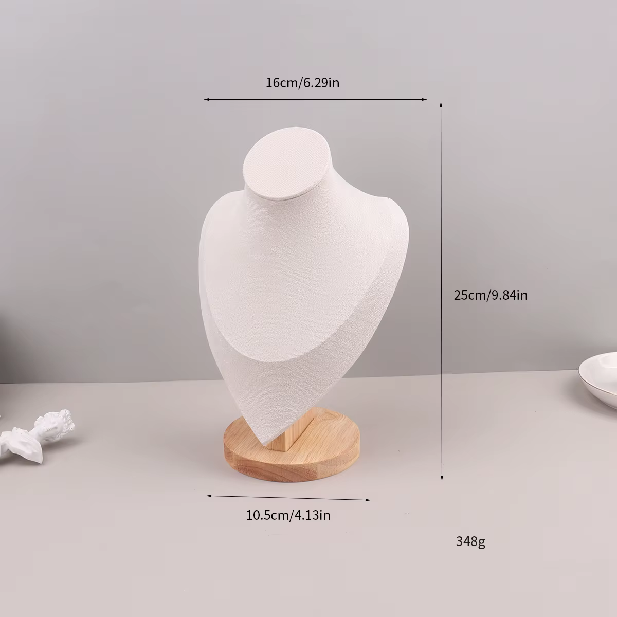 Présentoir de colliers en velours, organisateur de pendentifs, présentoir de bijoux, buste de Manneq