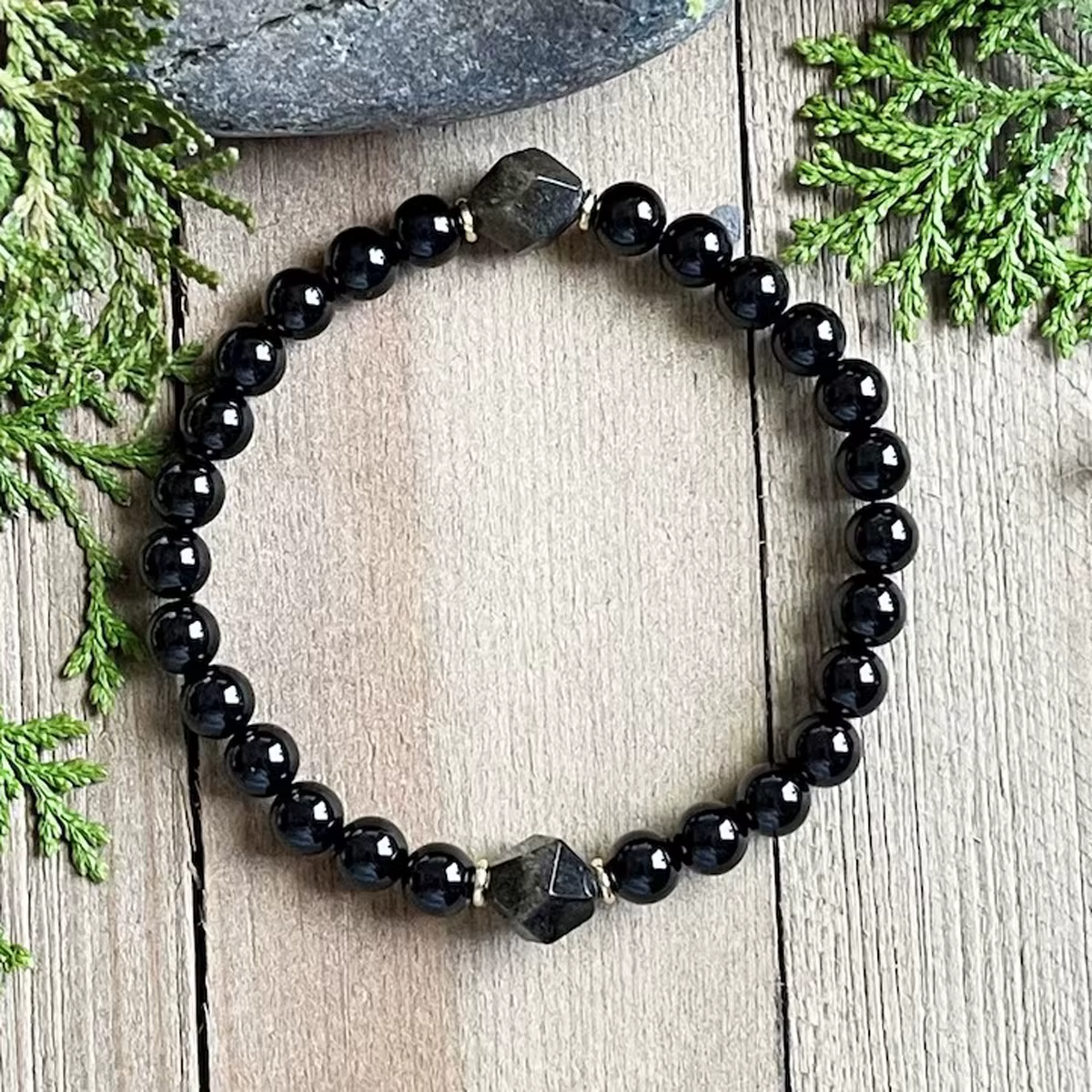 Bracelet en obsidienne Tourmaline noire pour hommes et femmes, le choix idéal du cadeau, 1 pièce