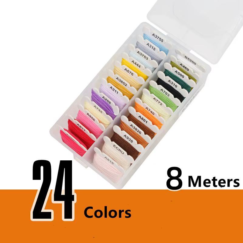 Kit de broderie, ensemble de fils comprenant 150 couleurs de fils avec boîte de rangement transparen