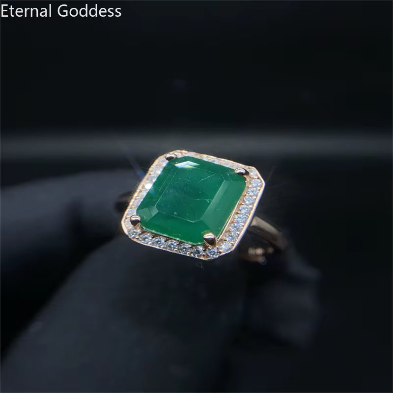 Bague émeraude flambant neuf en argent Sterling 925, pierres précieuses, cadeau précieux pour dames,