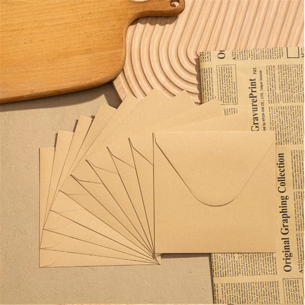 Enveloppes d'invitation carrées Vintage 15x15cm, 20 pièces, enveloppes Kraft vierges, cartes de vœux