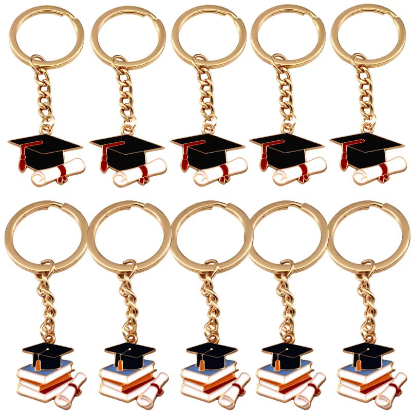 10 pièces classe de 2025 porte-clés de remise de diplôme, cadeaux de fête et cadeaux pour lui et ell