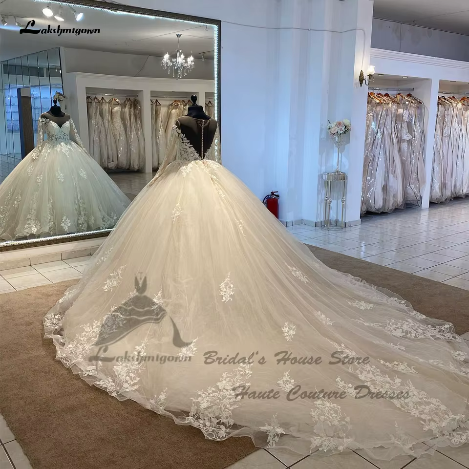 Lakshmigown princesse Robe De bal robes De mariée à manches longues 2025 Robe De mariée église robes