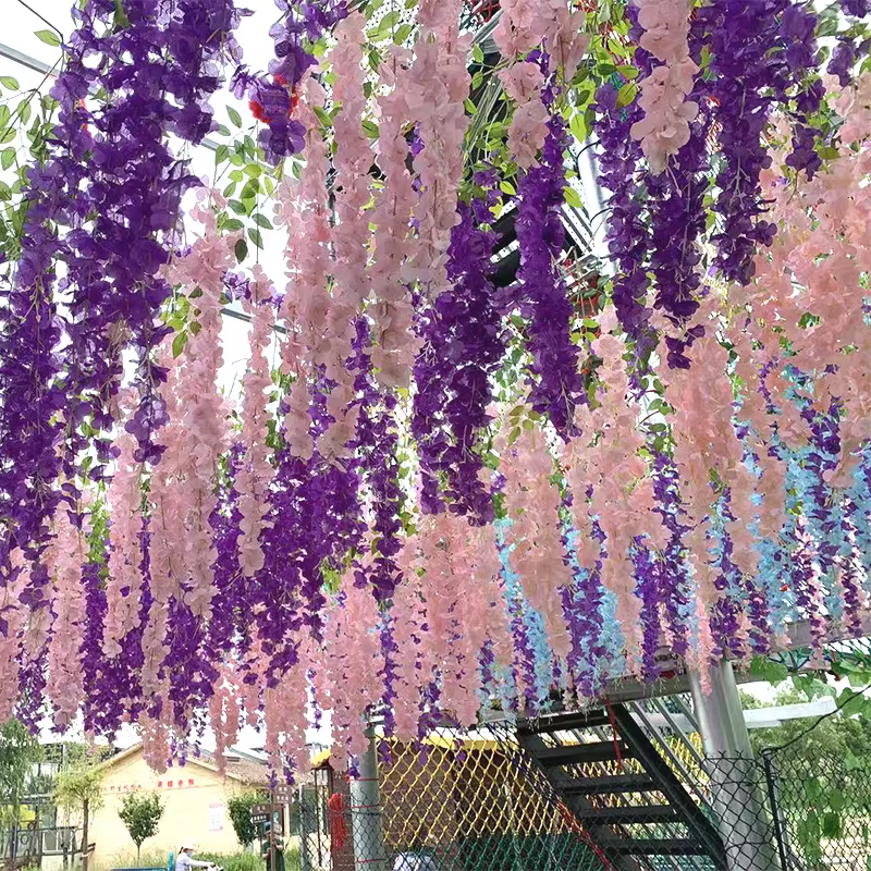 Guirxiété de Fleurs de Glycine Artificielle, Fausse Fleur en Rotin, Guirxiété de Fleurs pour ixde Ma