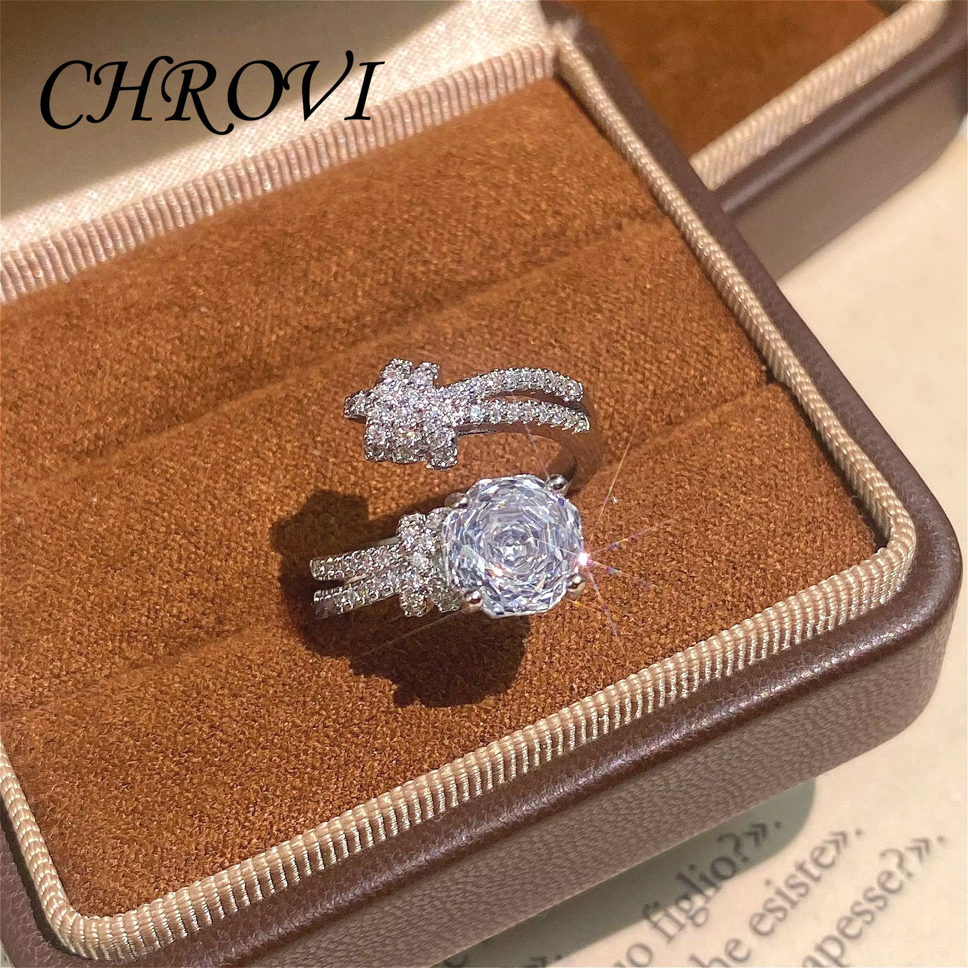Élégante bague octogonale Millennium Rose en argent sterling 925 pour femme, sertie de diamants à ha