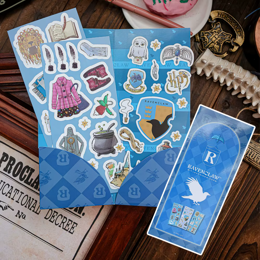 Autocollants authentiques Harry Potter pour scrapbooking, 3 feuilles, badges de maisons d'école de s