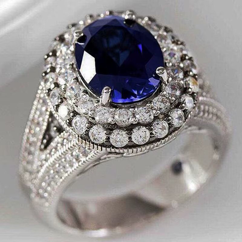 Bague de fiançailles document bleu de luxe pour femmes, cadeau de bijoux pour travailleurs, vente en