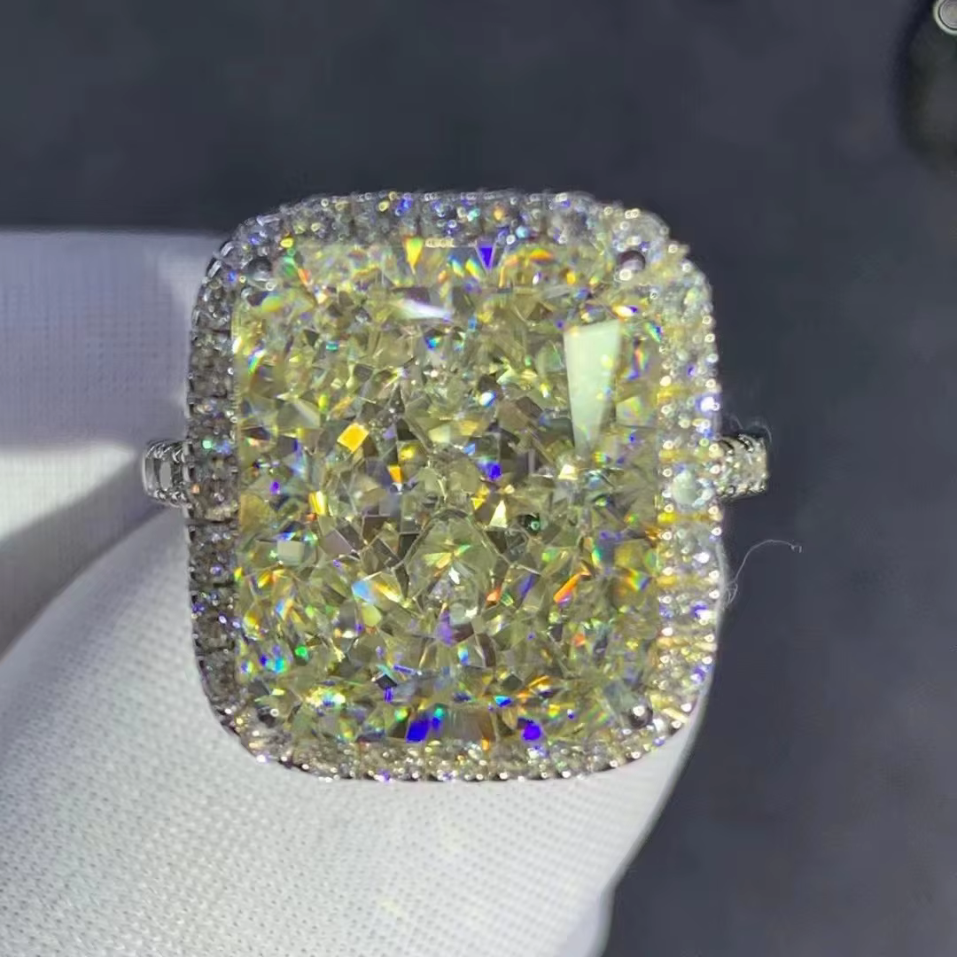 WUIHA – bague Cocktail Vintage en argent Sterling 100% 925, 8 CT, coupe radiante, saphir de laborato