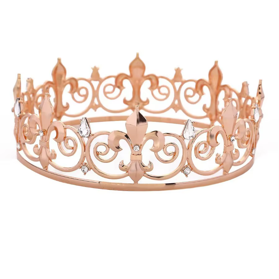Couronnes royales pour hommes, couronnes de reine, accessoires de fête de mariage, accessoires de ba