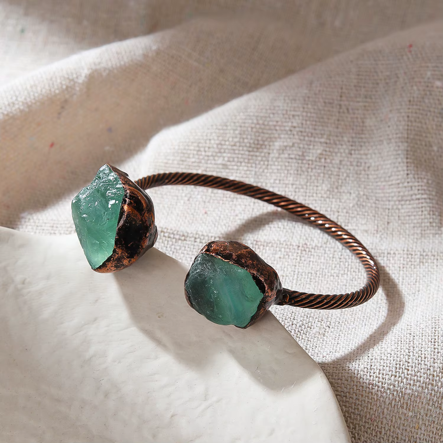 Bracelet en pierres précieuses en Bronze, Labradorite naturelle, ouvert, Style bohème rétro, accesso