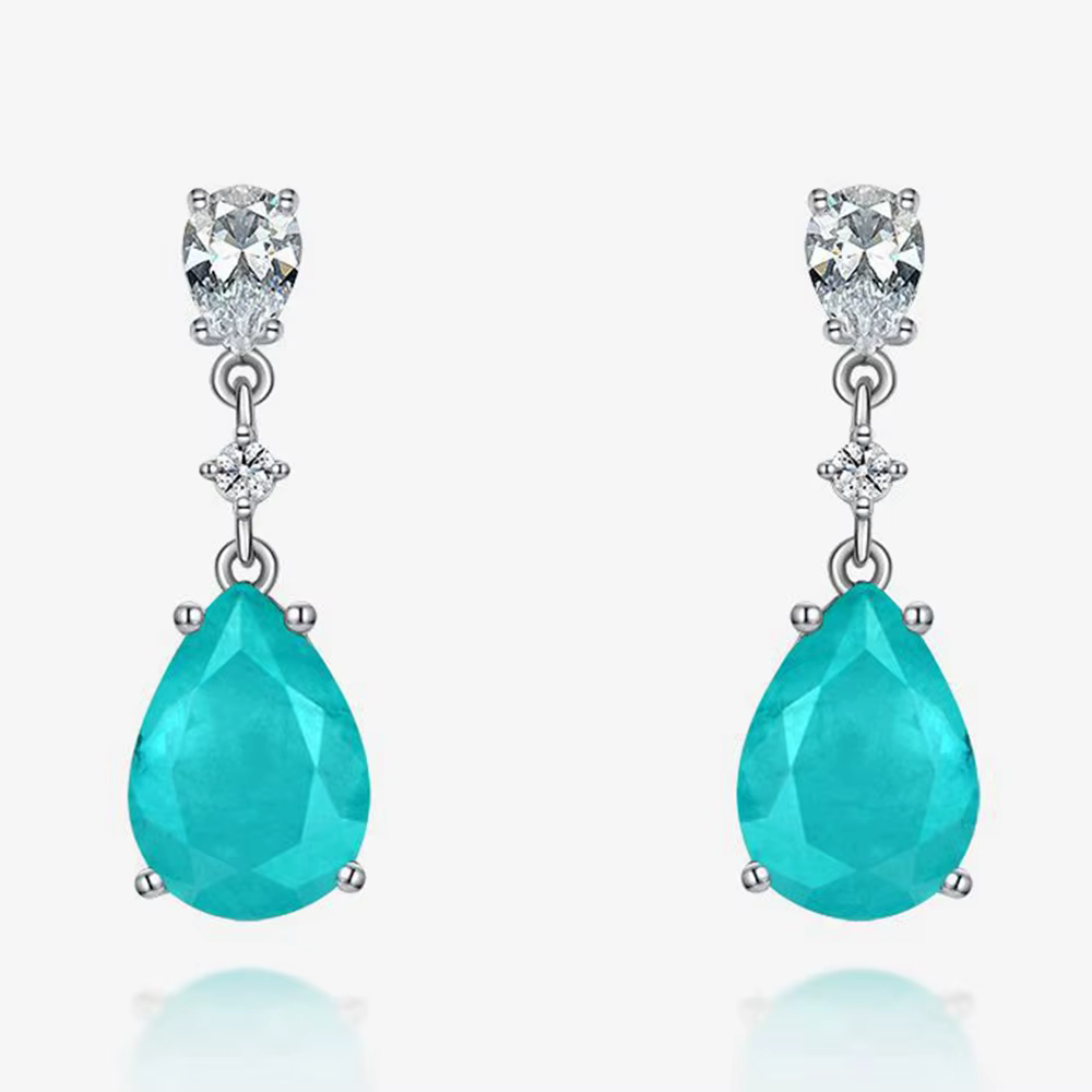 PuBang Fine Jewelry Boucles d'oreilles pendantes en argent sterling 925 avec pierres précieuses en s