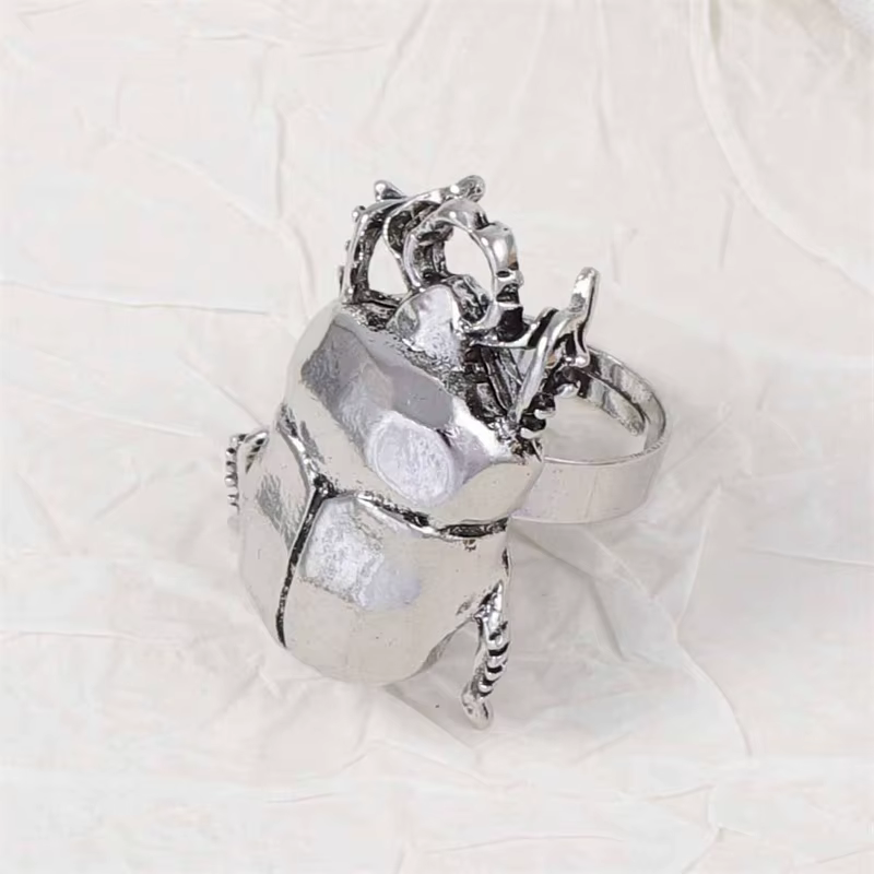 Bague ouverte coccinelle insecte créative pour femmes, fantaisiste, réglable, inspiré de la Nature,