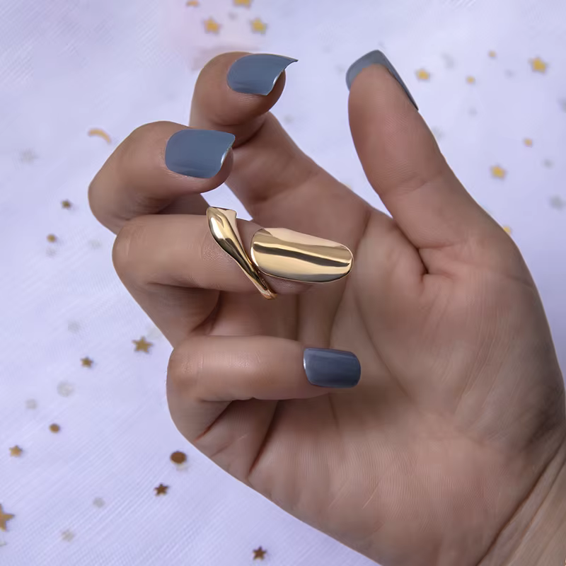Bague en alliage Texture mode anneau d'ongle étendre les bagues d'ongle ornements de main ongles à l