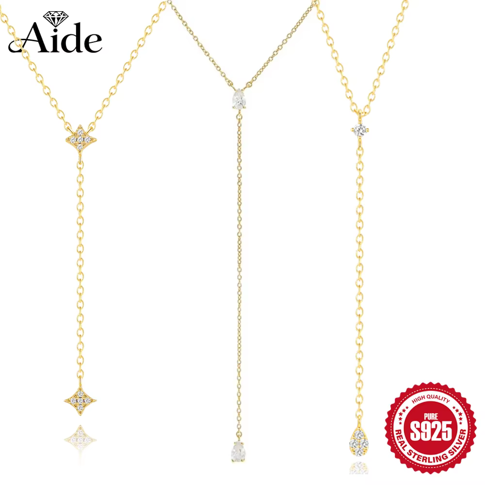 Aide – collier élégant en argent Sterling 925 en forme de Y pour femmes, longue chaîne avec pompon g