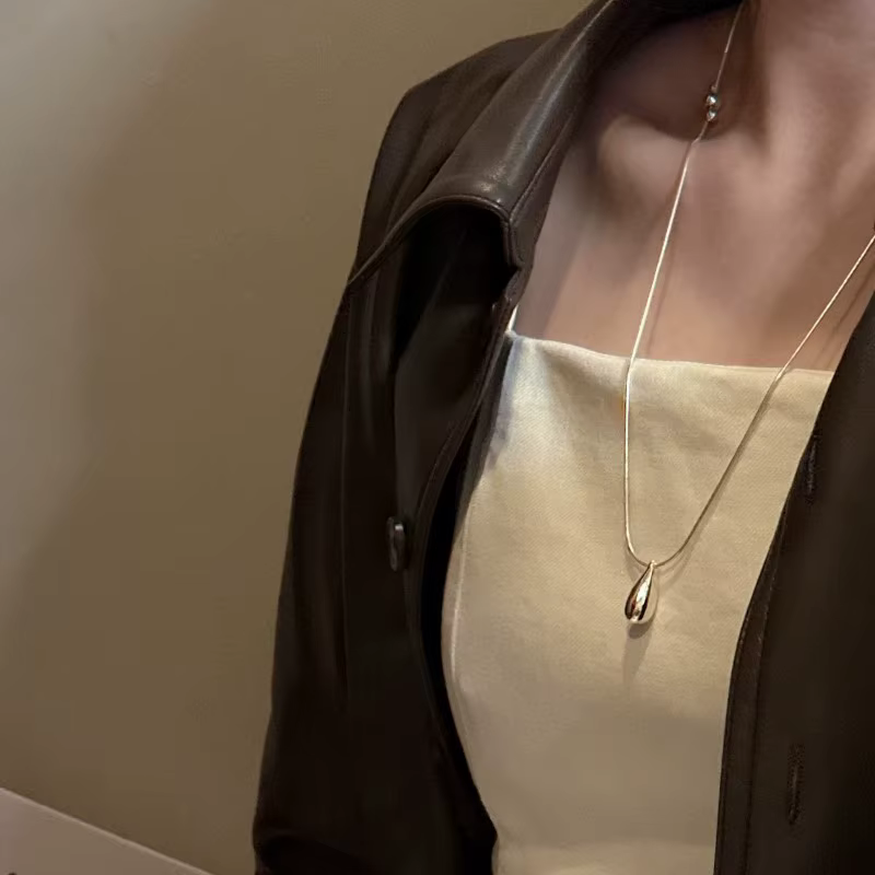 Collier de luxe en argent Sterling 925 pour femmes, chaînes de pull, pendentif Simple et polyvalent,