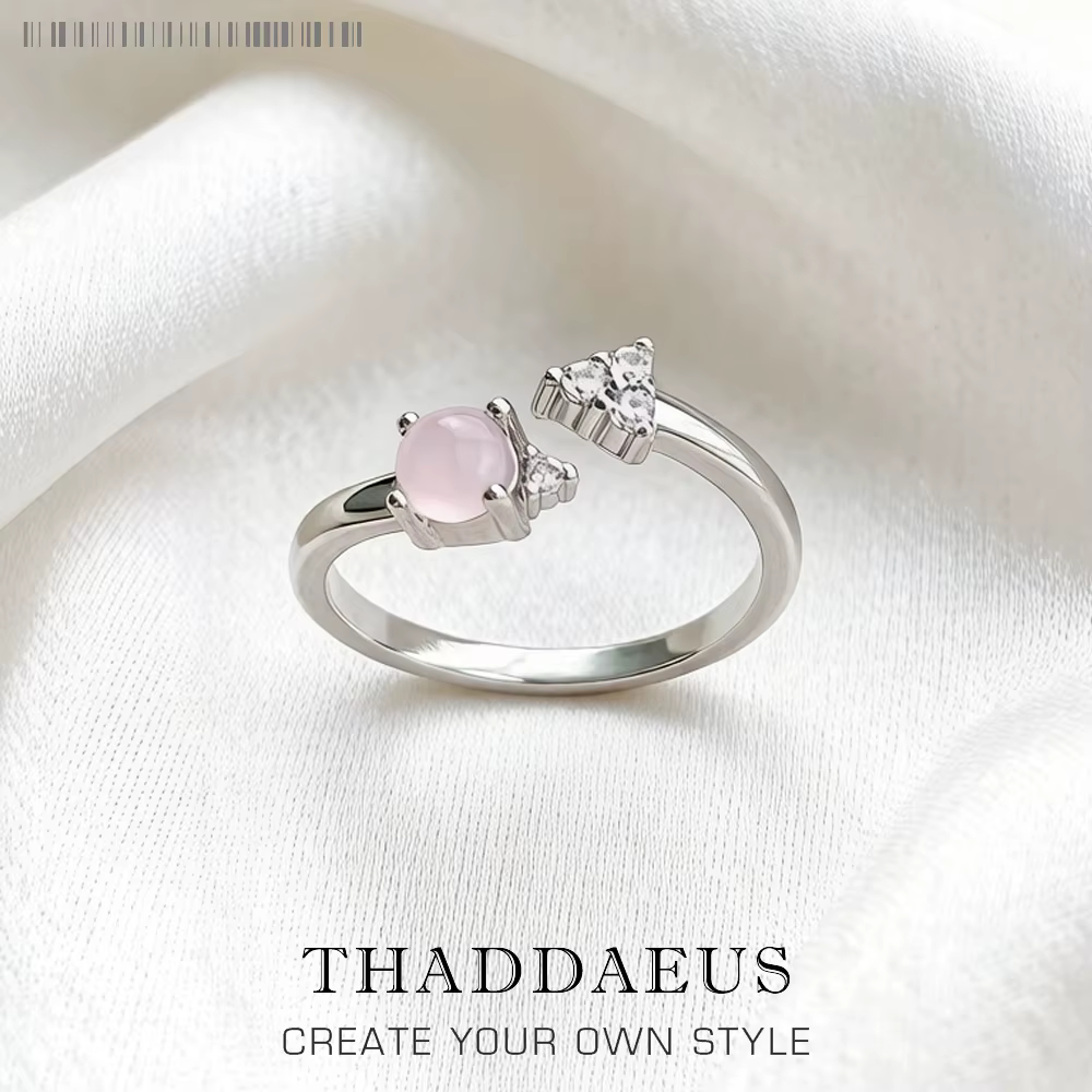 Bague flèche pierre de couleur opale scintillante rose Europe bijoux fins pour les femmes cadeau rom