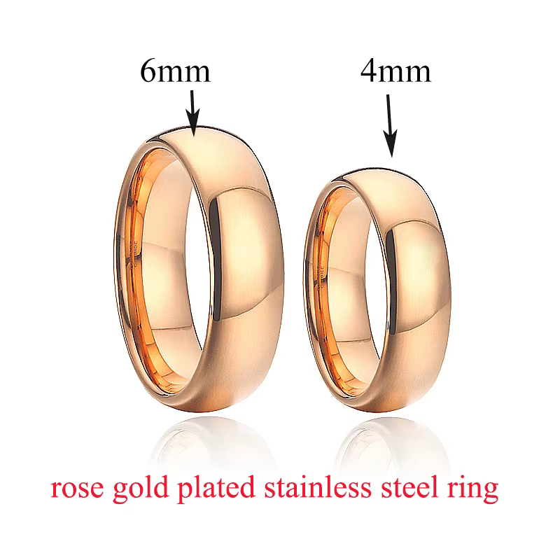 Bagues de mariage en or Rose plaqué titane 18 carats, bijoux de haute qualité faits à la main, bague