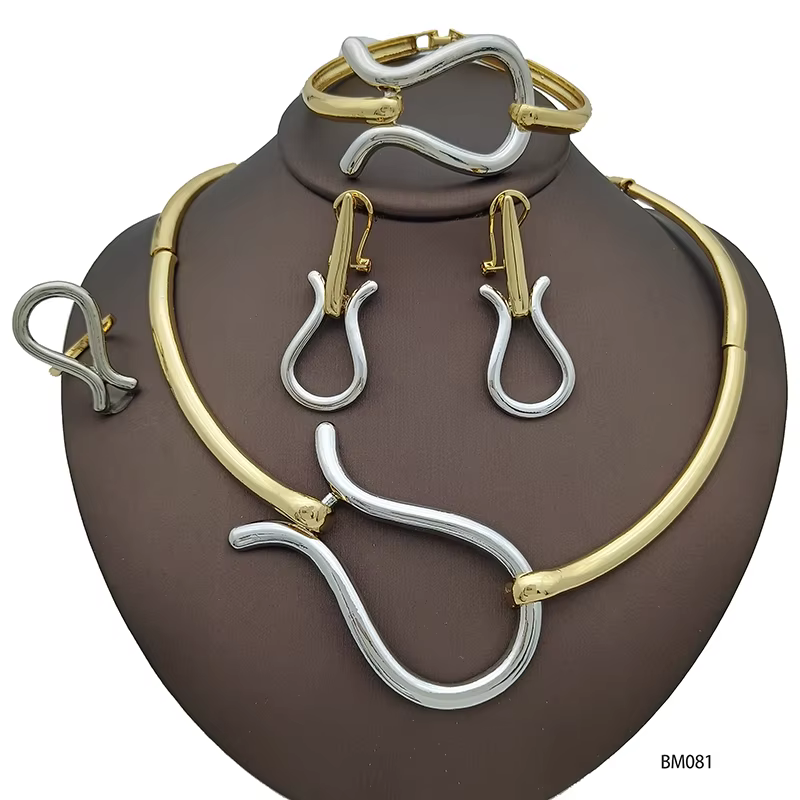 Ensembles de bijoux pour femmes, Design minimaliste classique, collier, boucles d'oreilles, Bracelet