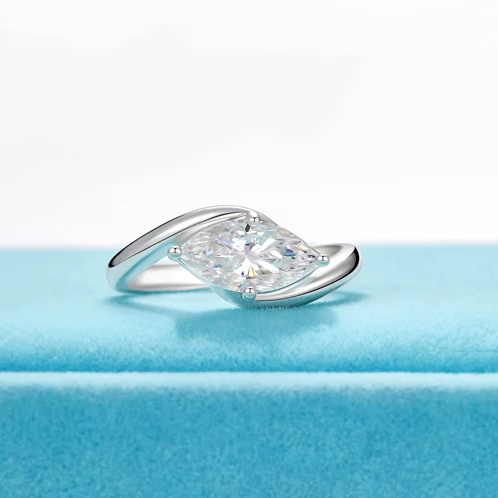 Bague Marquise AAAA en zircone de haute qualité, bague de fiançailles Solitaire en or, bague de prom