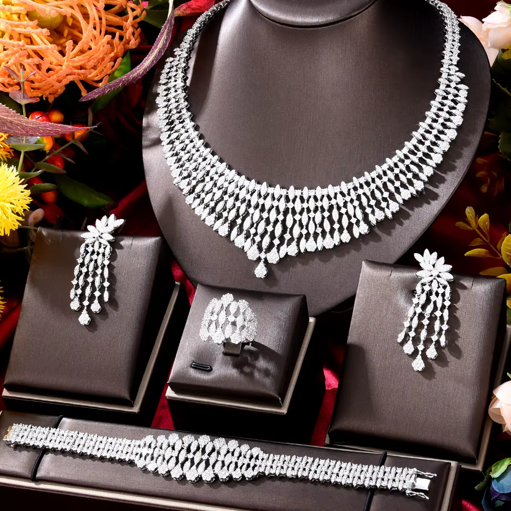 GODKI célèbre marque fleur fleur africaine dubaï ensembles de bijoux pour les femmes de mariage Zirc