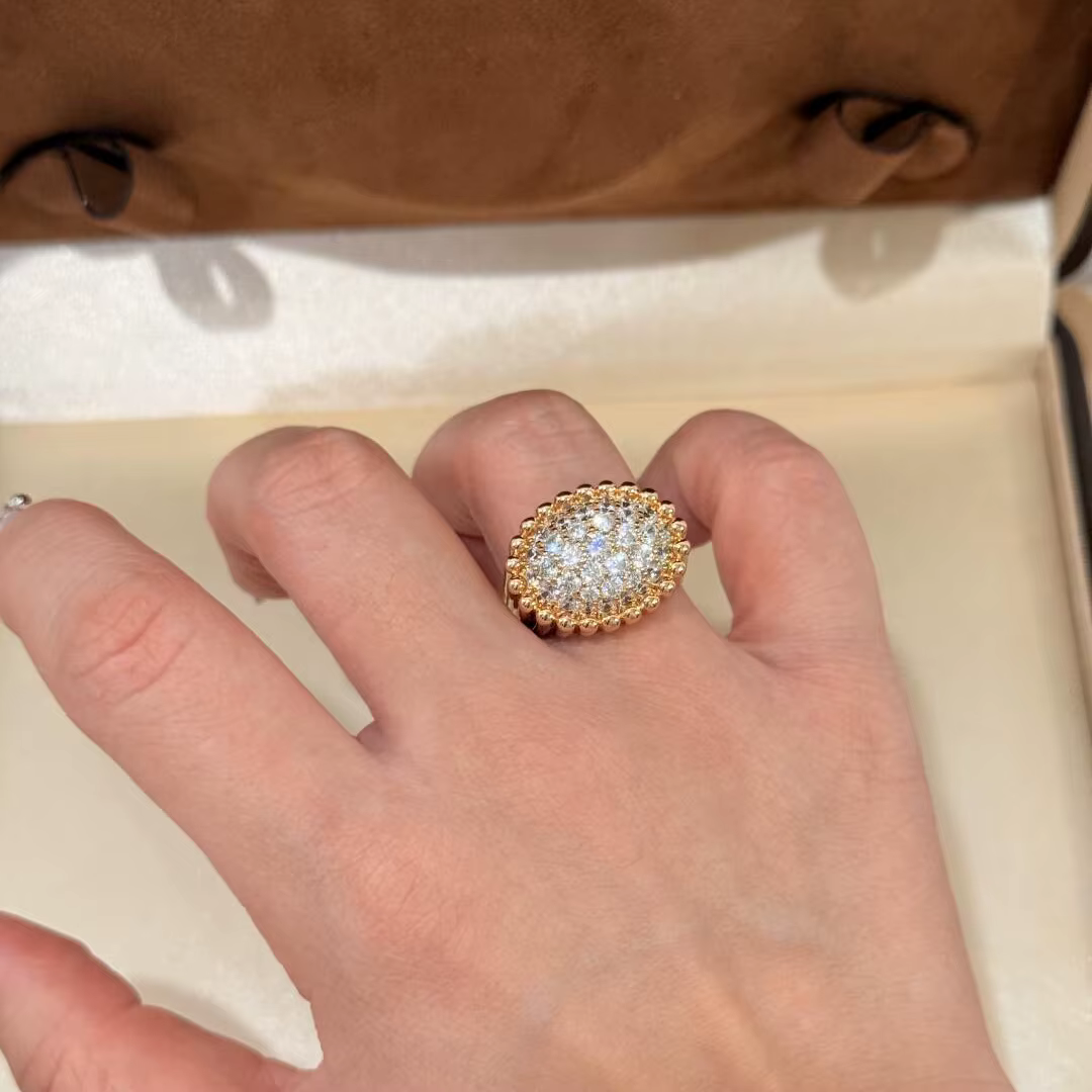 Bague de luxe légère en diamant pour femmes, rétro, mode, perles elliptiques, exquise, élégante et h