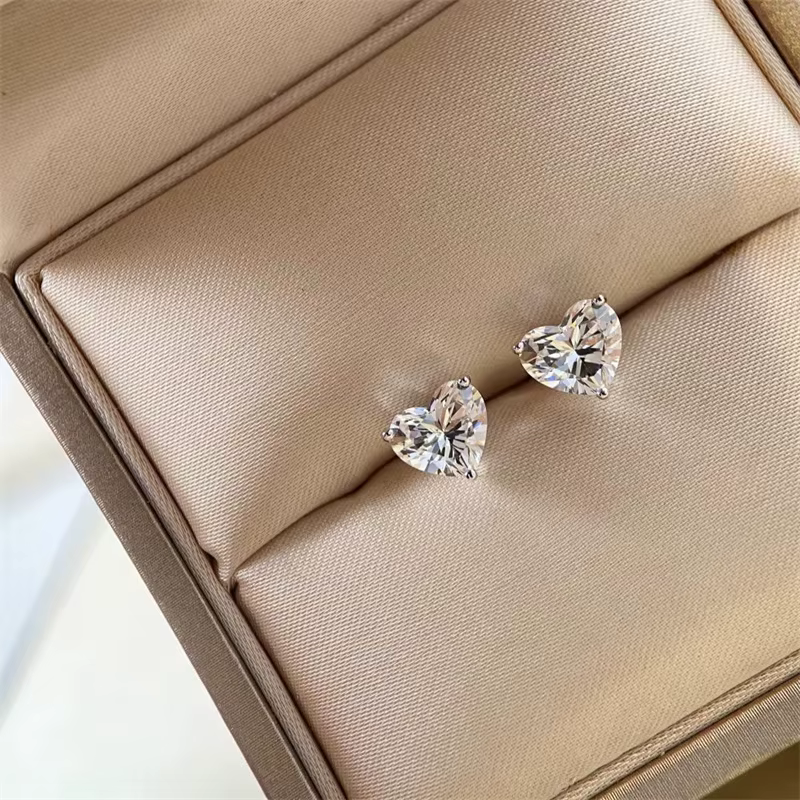 Boucles d'oreilles en forme de cœur en argent Sterling 925 pour femmes, accessoires de bijoux de fêt