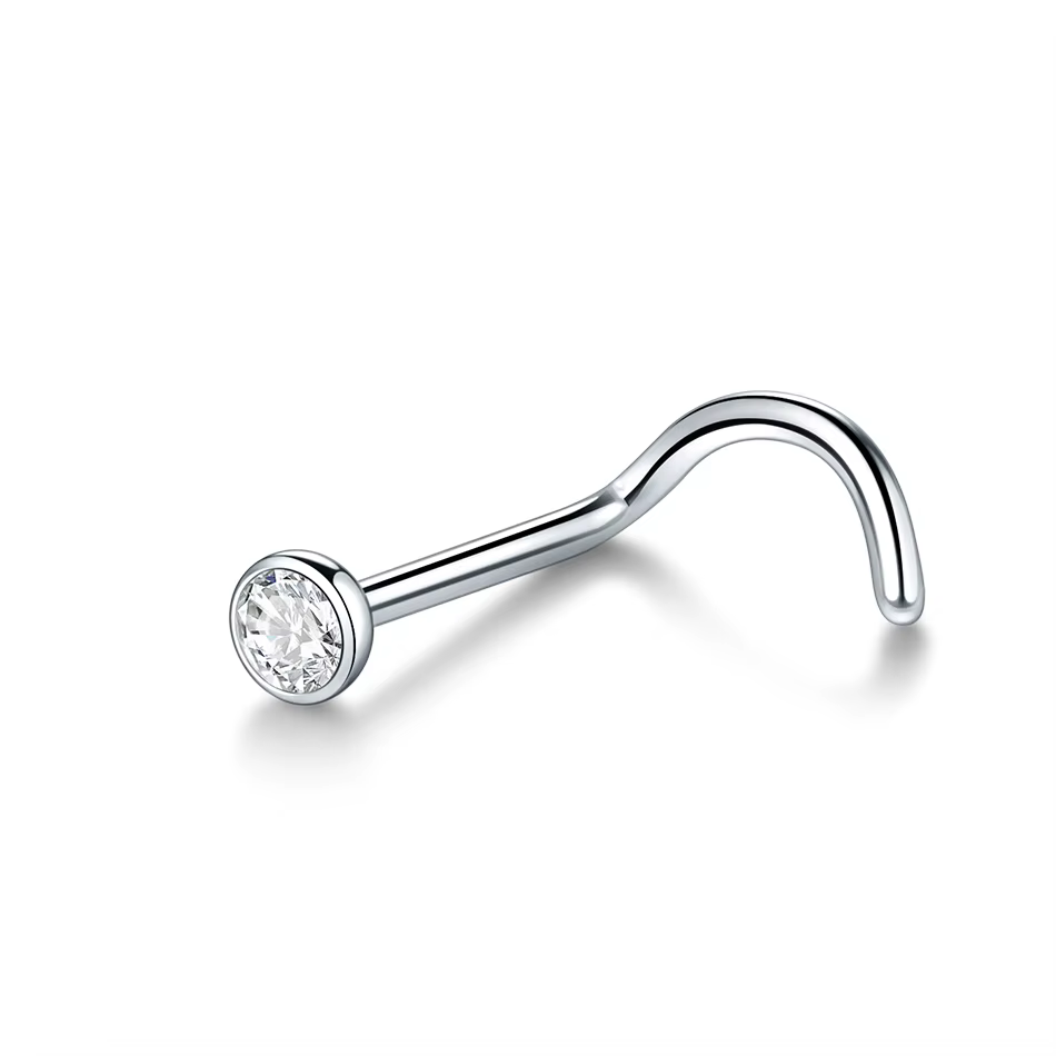 1PC 18G 20G nez Piercing cristal narine Piercing titane nez anneaux vis Nariz Stud Cartilage boucles