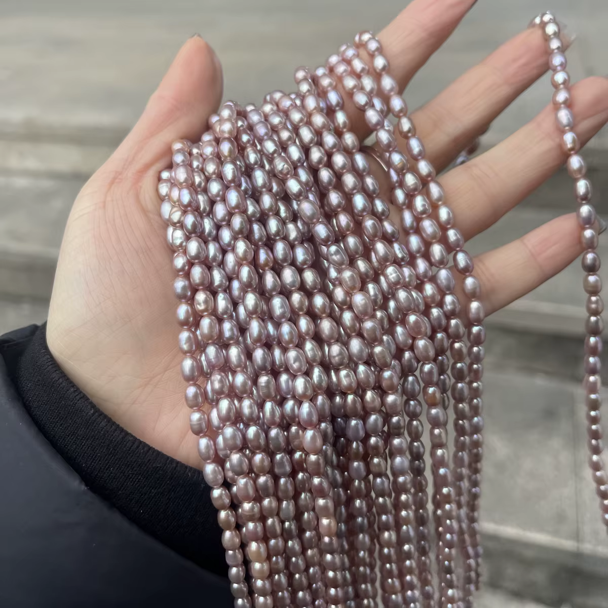 Perles de Culture violettes naturelles originales, perles de riz polies pour la fabrication de bijou