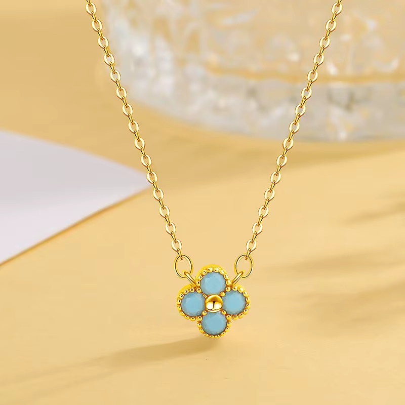 Collier avec pendentif trèfle porte-bonheur en argent Sterling 925 pour femmes, chaîne de clavicule