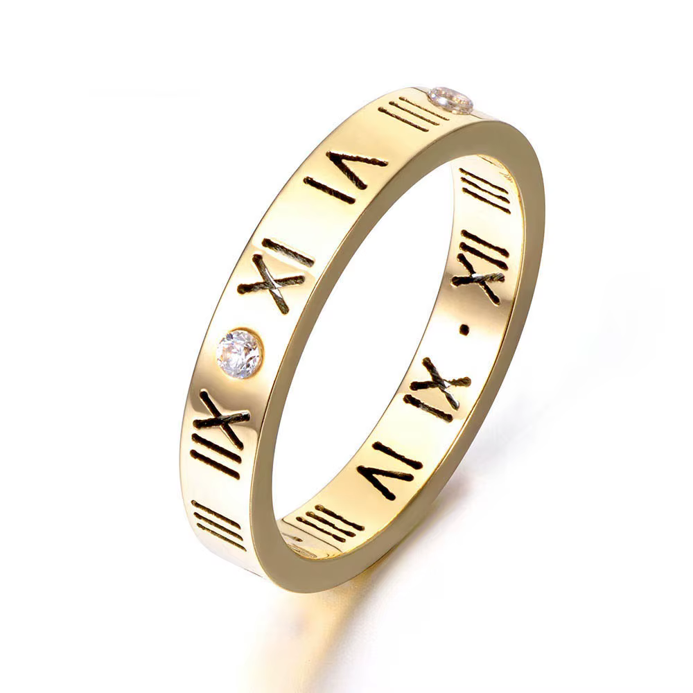 JeeMango-Bague de Fiançailles en Titane et Acier pour Femme, Anneau de Mariage en Mosaïque Cubique, 