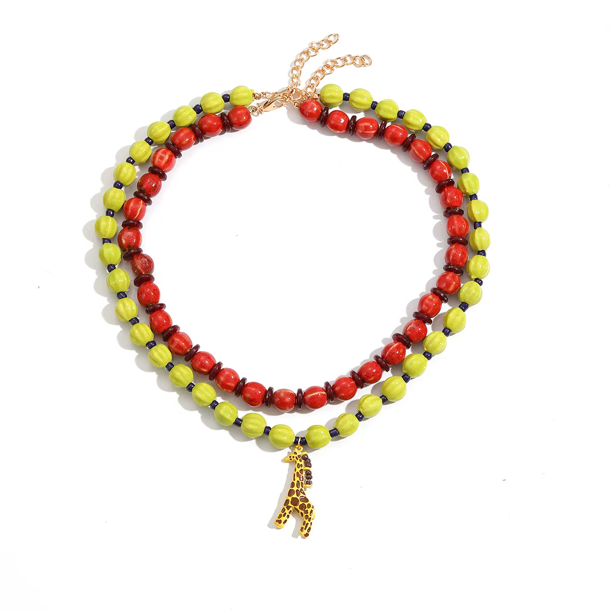 Collier pendentif girafe longue à plusieurs couches tissé à la main pour femme, chaîne de clavicule