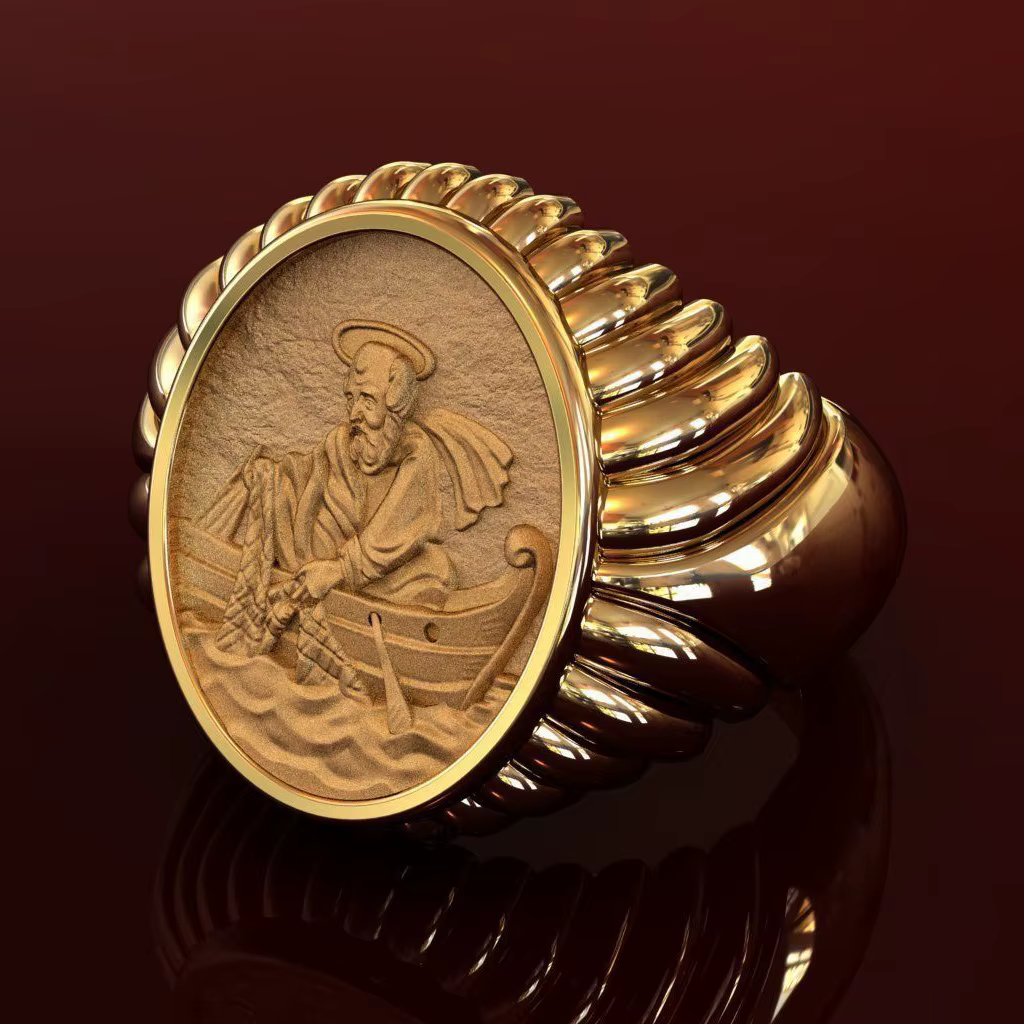 Bague religieuse en argent S925 pour homme, style du 13ème siècle, cadeau pour petit ami