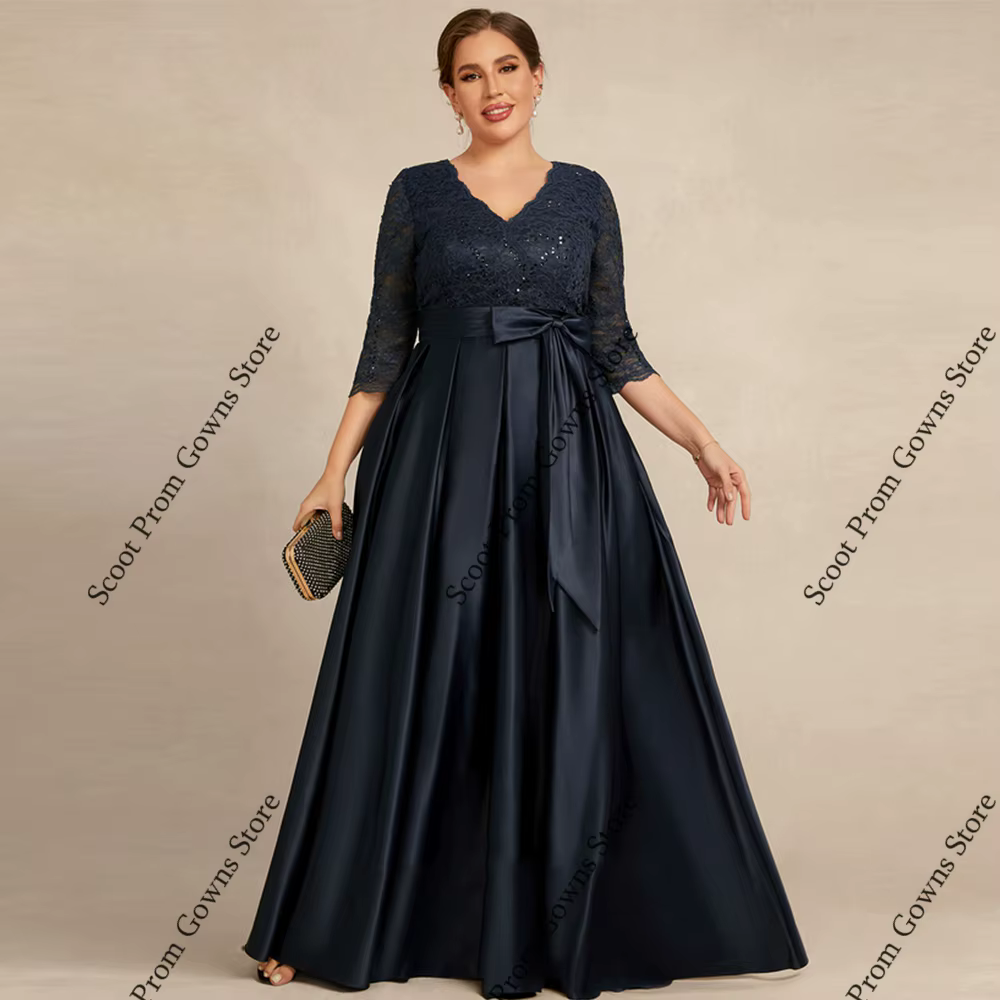 Robes mère De mariée grande taille, manches 3/4, robes De soirée De mariage pour femmes, nouvelle co