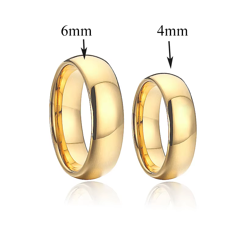 1 paire de bagues de mariage plaquées or 18 carats, Alliance du cœur des amoureux, ensembles de Coup