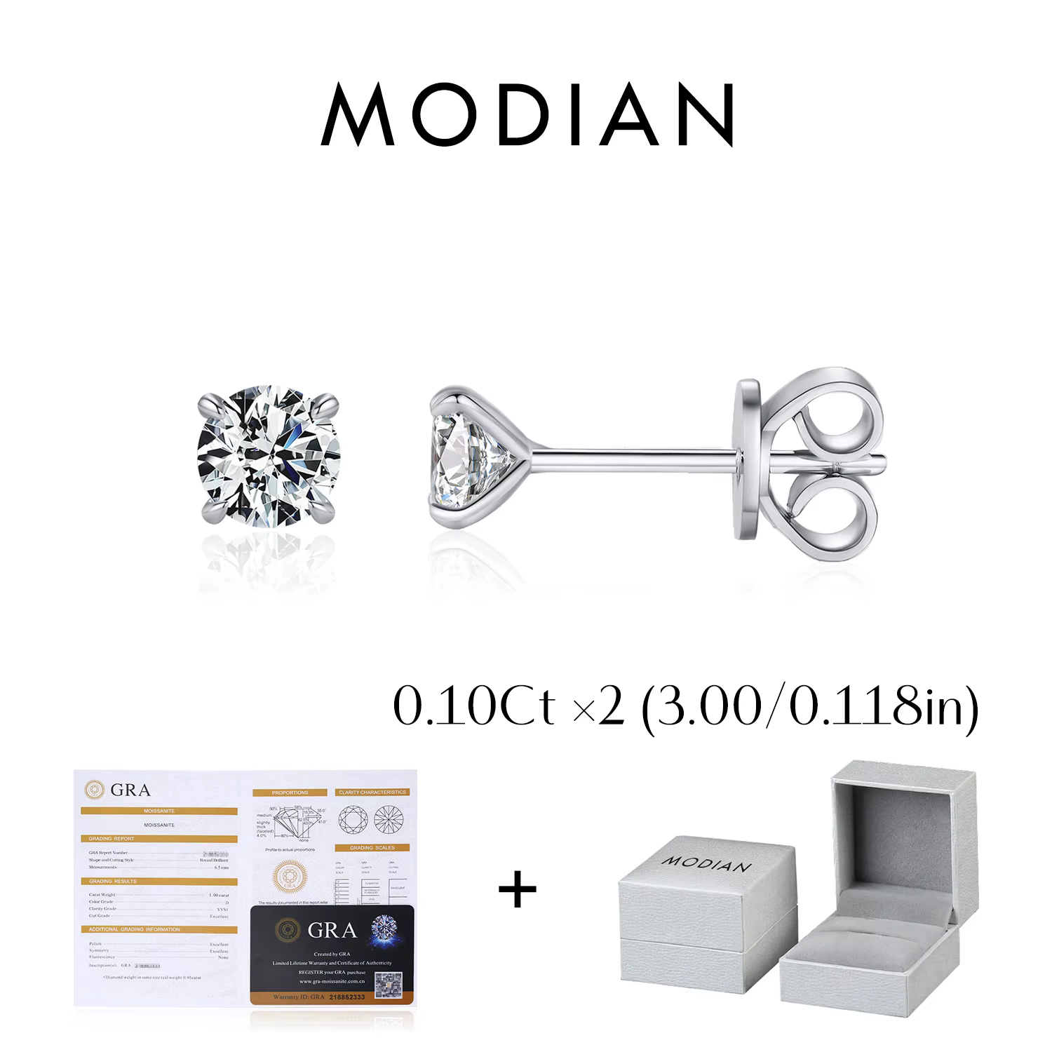 MODIAN 5 tailles D couleur Moissanite boucles d'oreilles 925 en argent Sterling scintillant luxe bou